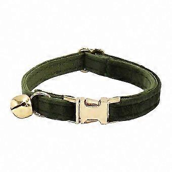 Velvet Pet Collar with Bell, Adjustable for Small Animals, Light Gold Accessories  HY-26
