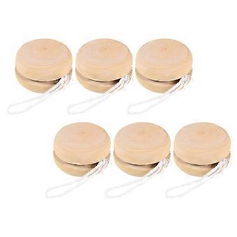 6 stuks houten Yo-Yo ballen onvoltooide Yo-Yo ballen kinderen DIY Yo-Yo ballen Hand schilderen Yo-Yo ballen