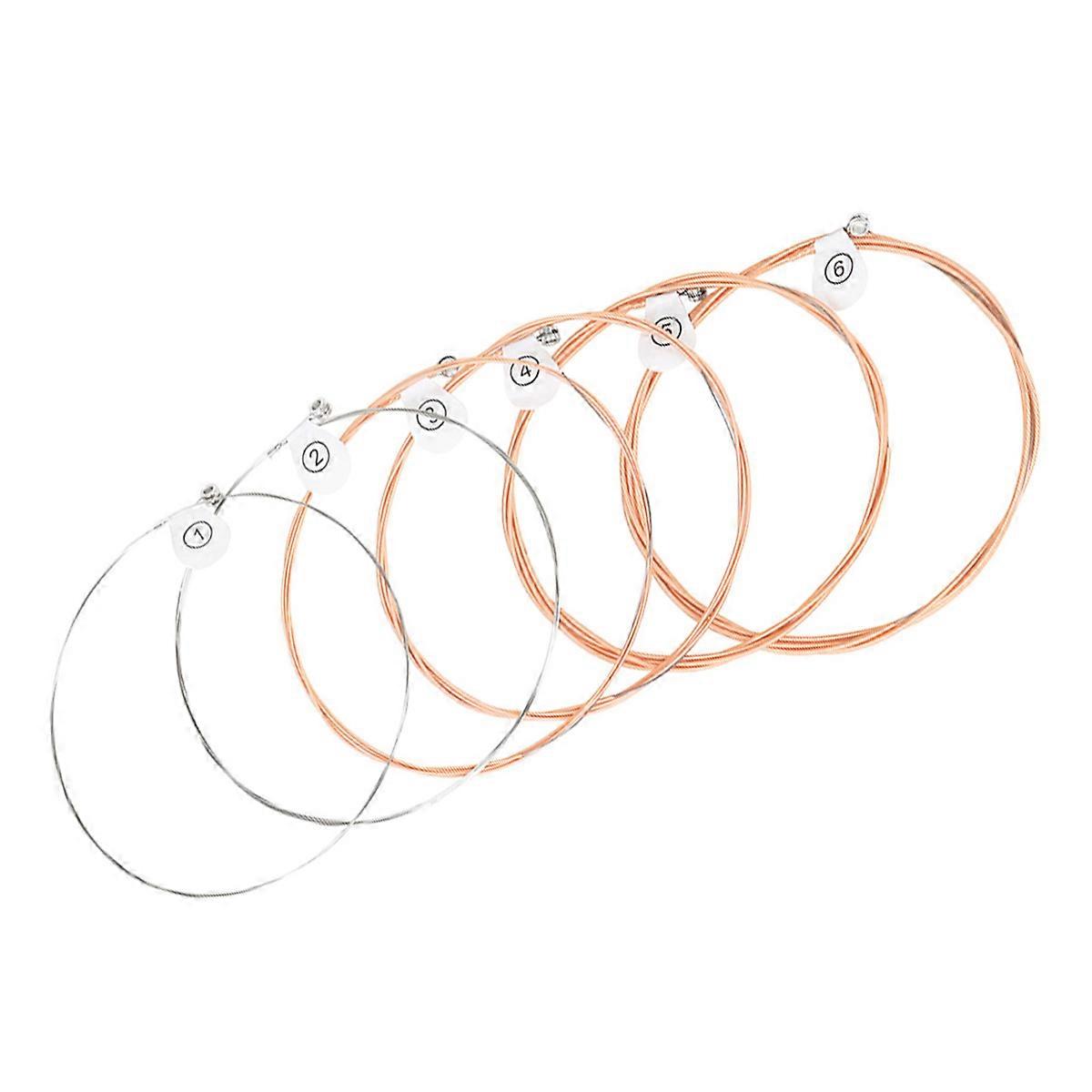 6pcs Acoustic Guitar Replacement Strings Folk Guitar Strings Instrument Strings