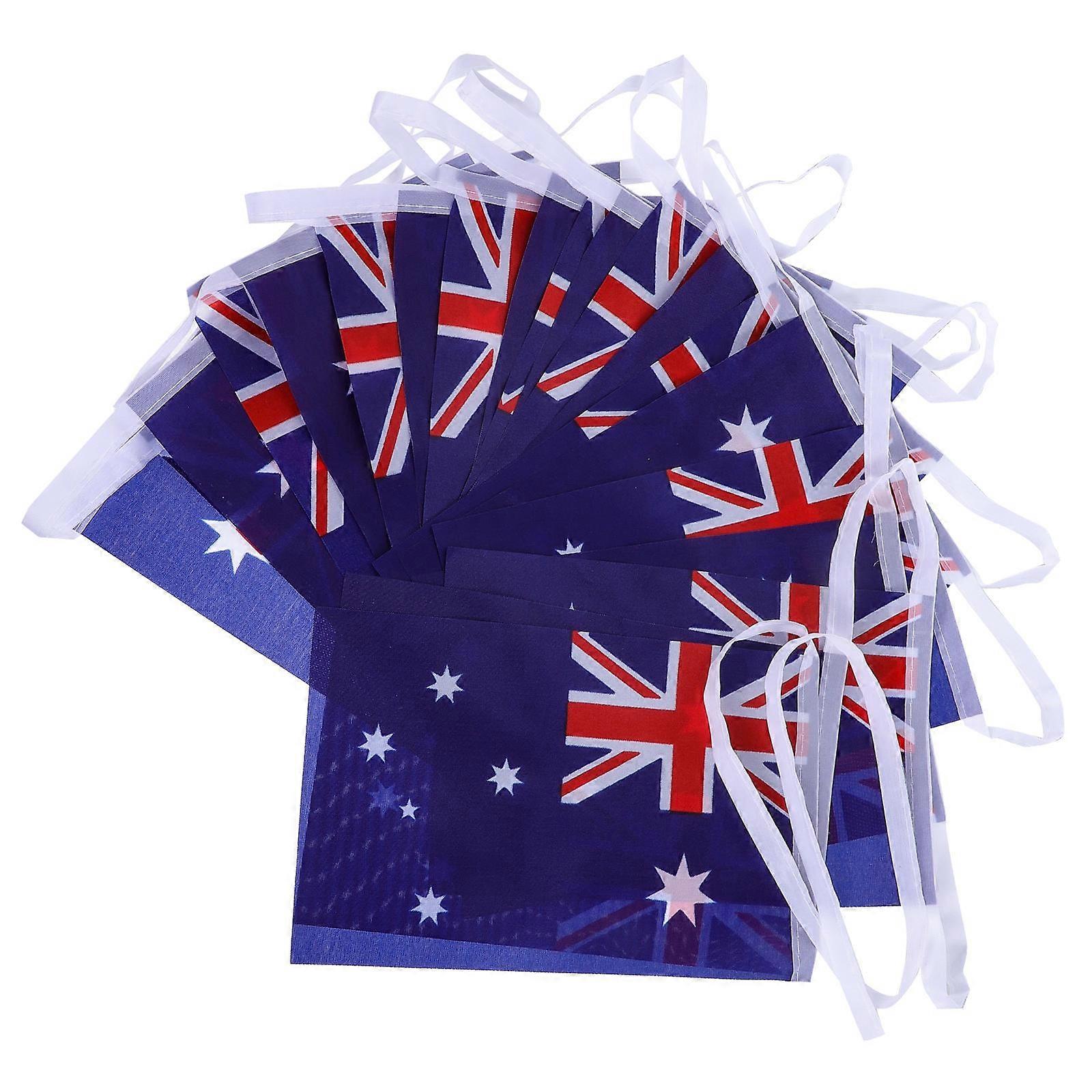 Australian Small String Flag for Decor 1Set Multi Color Banner