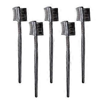5 Pcs Dual-purpose Double-head Eyelash Comb and Eyebrow Brush Comb, Eyebrow Modification