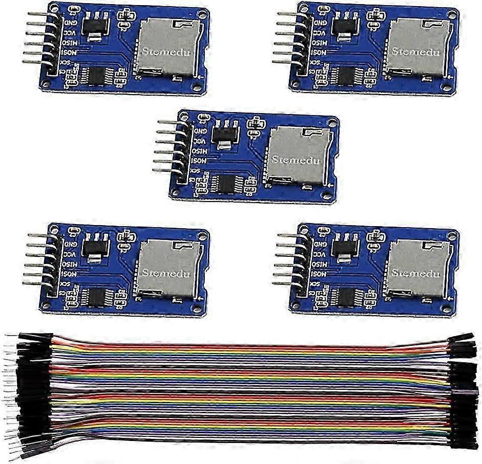 puxi 5PCS Micro SD Card Reader Module Memory Storage Mini TF Card