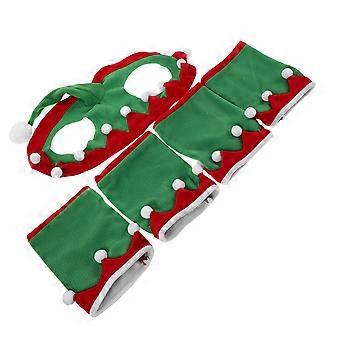 1 set huisdier paardenmutsen en beenbeschermers, feestelijke decoratie-accessoireset voor kerstparades, beenbeschermers voor paarden tijdens springen en trailrijden.