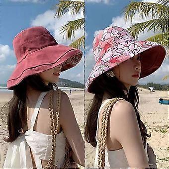 Women's Reversible Floral Bucket Hat, Double-Sided Summer Hat for Beach Swimming and Outdoor Activities, Gift for Girlfriend