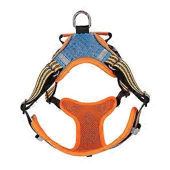 Pet Dog Harness Jewel Blue Breathable Mesh Adjustable Reflective Double Stack Dog Chest Strap for Dogs Pets XL