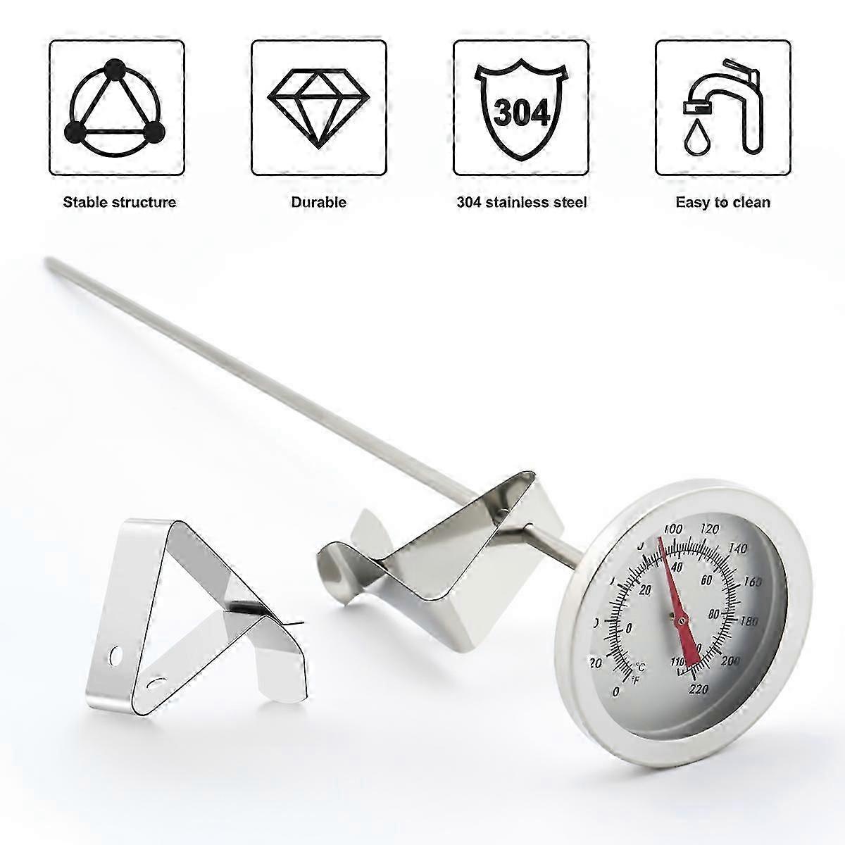 Oven Thermometer 2Pcs Stainless Holder Silver Clip Shape for BBQ Cooking