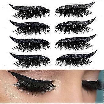 4 Pair Efficient Reusable Eyelash Stickers Glitte Eyeliner Invisible Tape Self Adhesive Makeup Instrument
