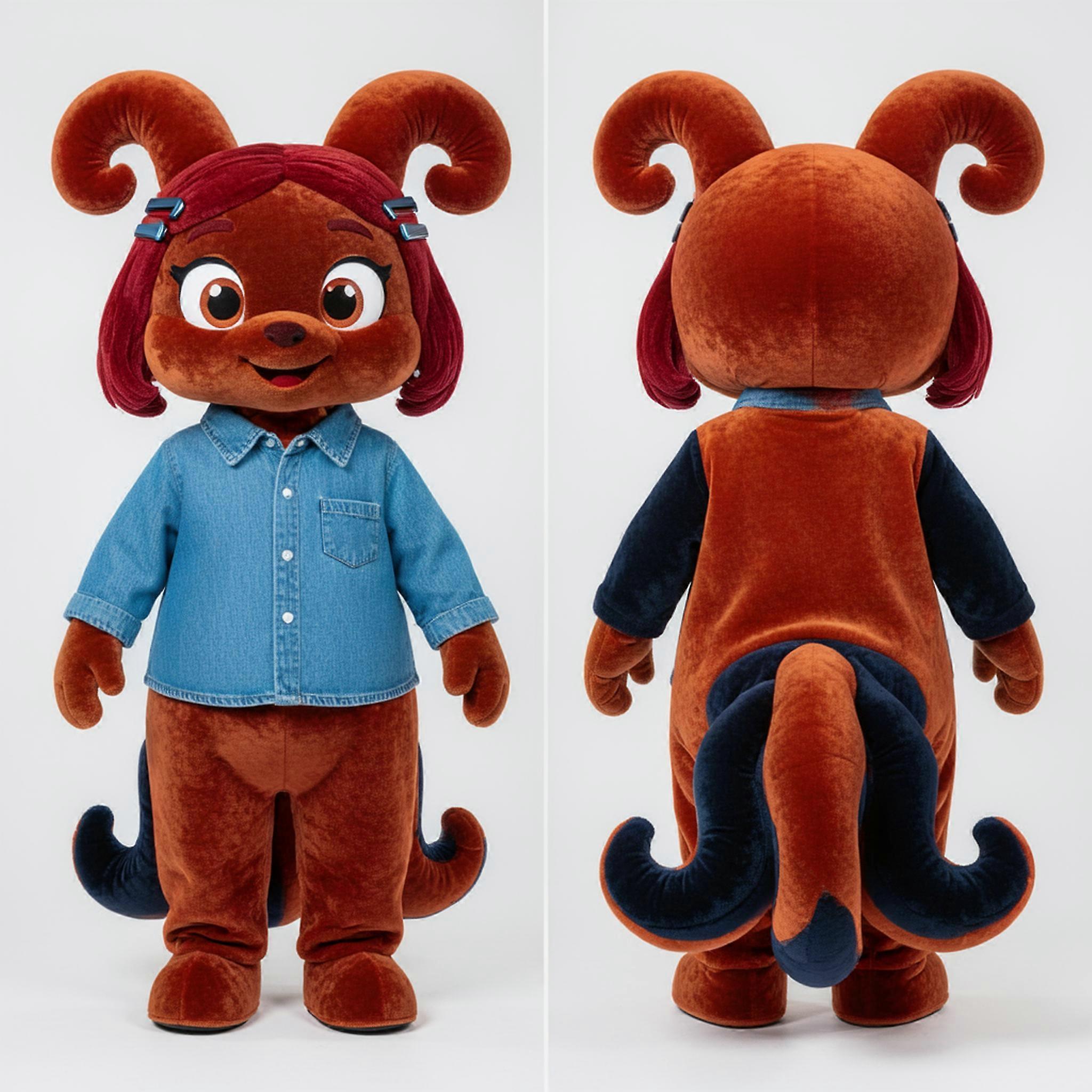 MASTICOT Rust Orange Coiled Hydra Mascot