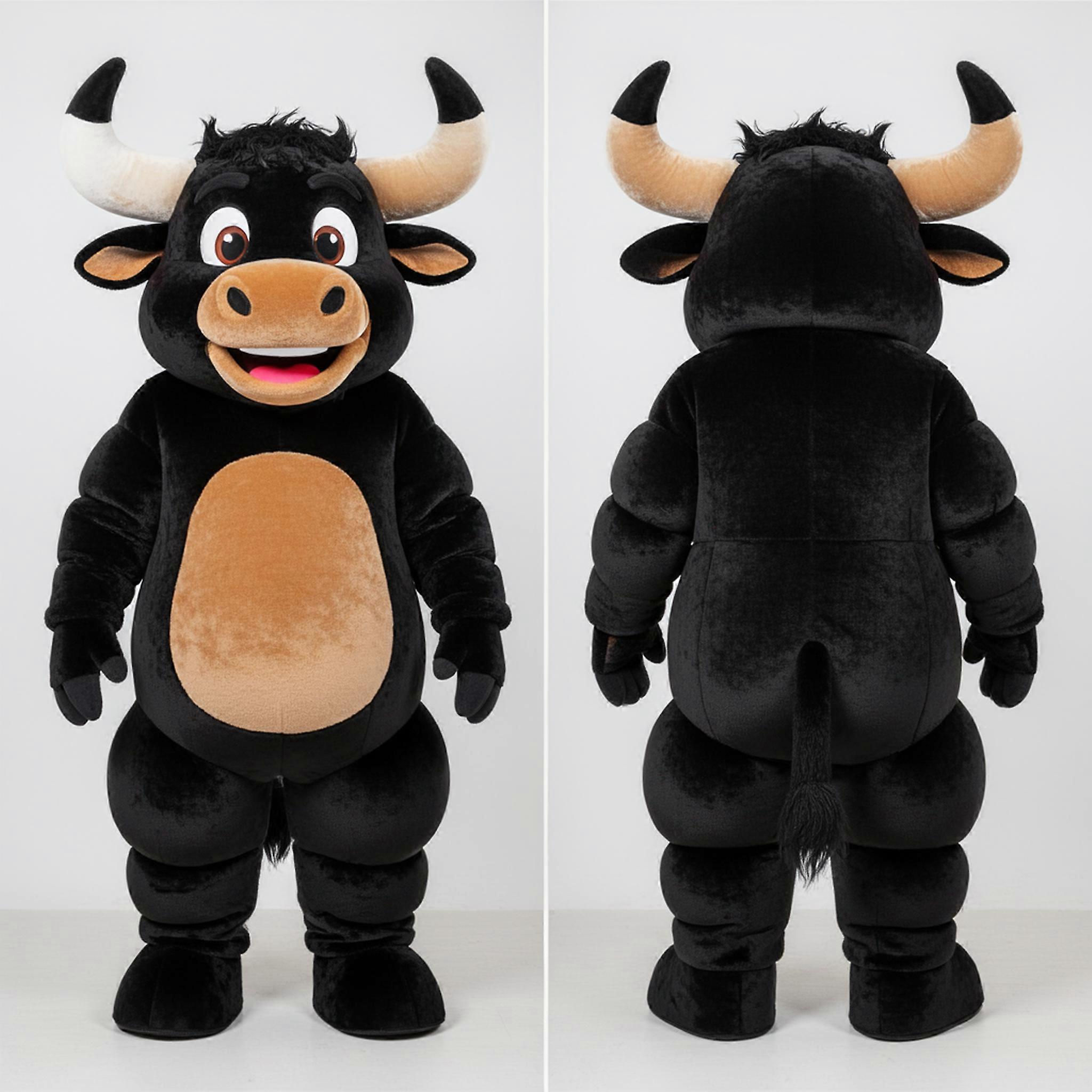 MASTICOT Black Velour Horned Minotaur Mascot
