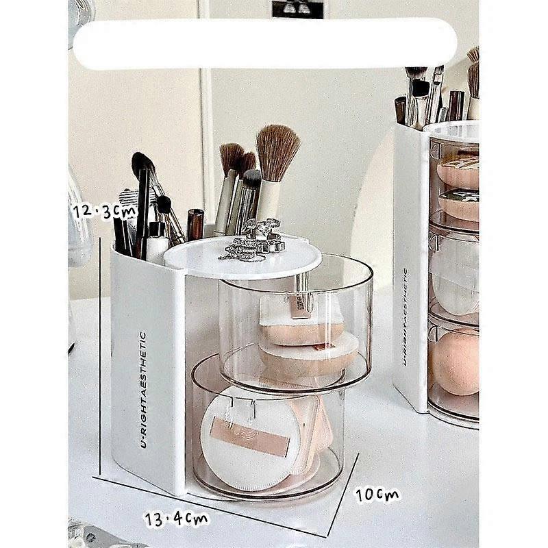 360-Degree Rotating Dustproof Cosmetic Storage Box Multi-Functional for Bathroom Makeup