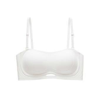 Axelbandslös sömlös push up-bh för kvinnor, halkfri, rygglös, osynlig bandeau-bh