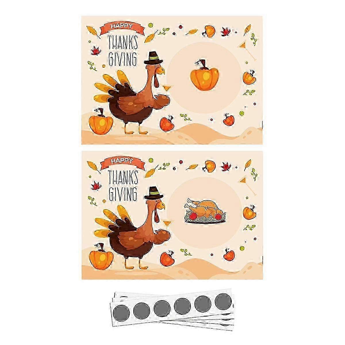 48PCS DIY Turkey Scratch Off Cards