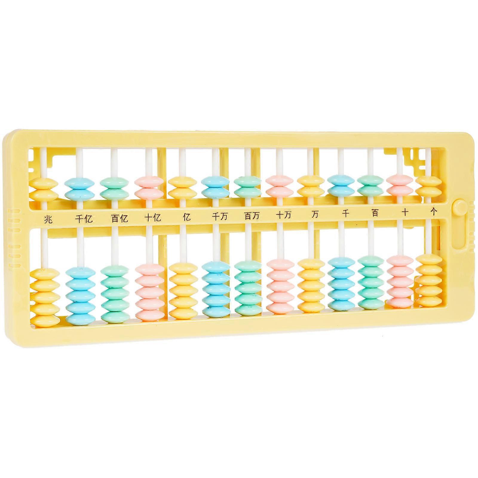 Abacus Math Tool for Kids Learning Counting Frame 13 Rods Yellow Ps