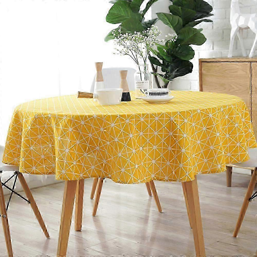Anti-wrinkle Linen Tablecloth compatible with Dining Table Decor