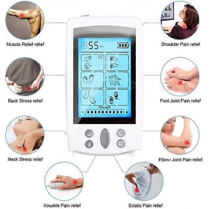 Electrostimulator - TENS - EMS - 16 programs - 20 intensity levels - Rechargeable white