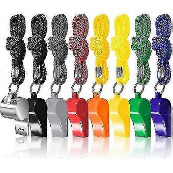 8-Pack Colorful Plastic & Stainless Steel for Sports Lifeguards & Coaches