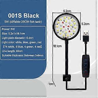 Usb Aquarium Led Lamp Fish Tank Light Decor Aquatic Plant Multiple Modes Dimmable Lightness Full Spectrum Mini Clip Light