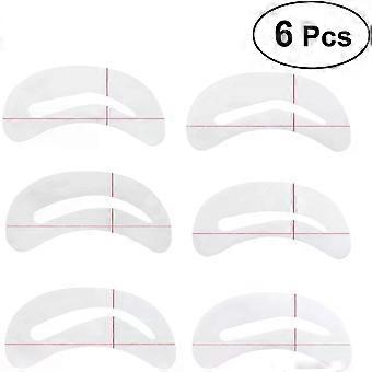 6pcs Eyebrow Shaping Templates Plastic Beauty Stencils for Brows