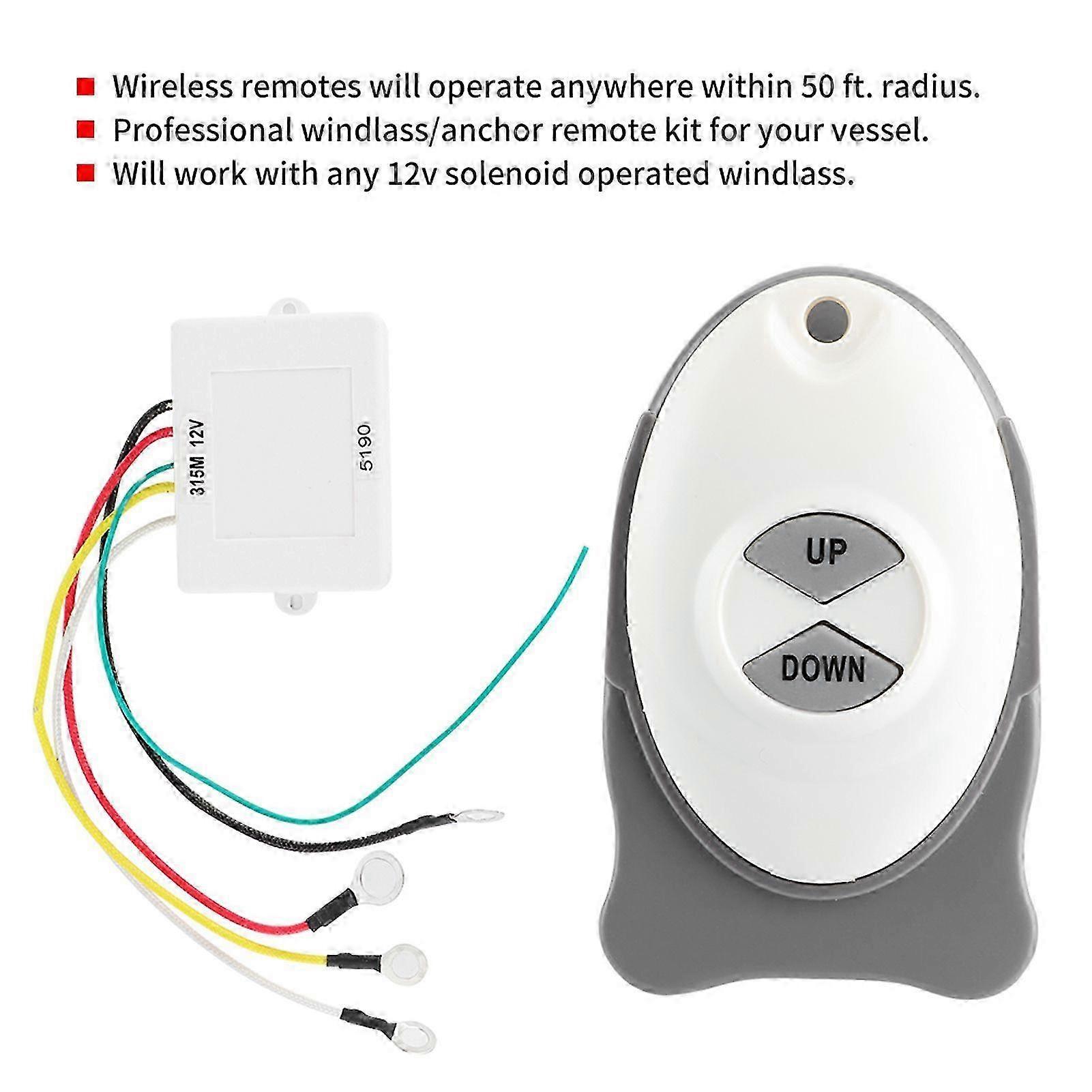 12V Guindeau Wireless Switch Receiver Waterproof Sail Fitting Controller Marine Boat Accessory
