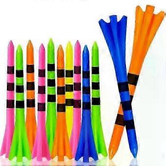 50pcs Stripe 5-Claw Plastic Golf Tees