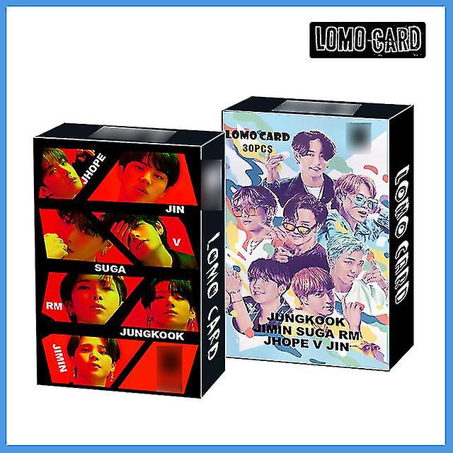 30片/盒 Kpop Bangtan 男孩 Lomo 卡片套装 照片卡 照片打印专辑 照片卡 韩国时尚可爱男孩海报图片 粉丝