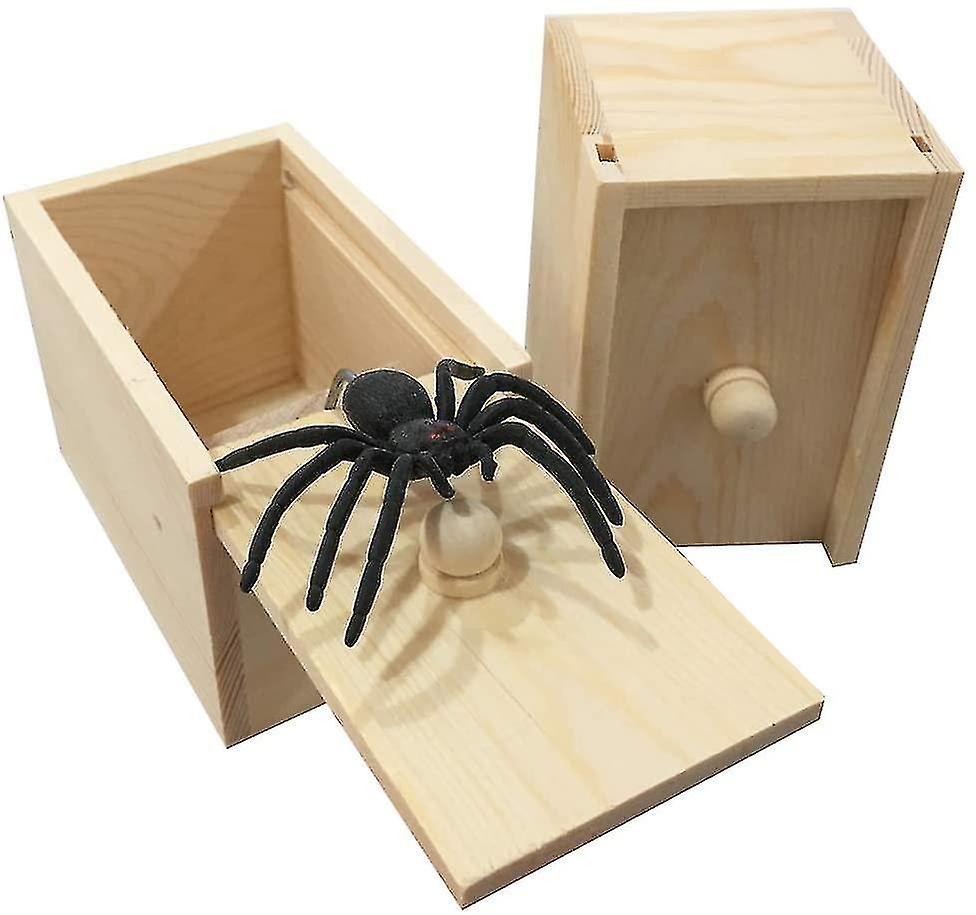 Rubber Spider Prank Boxhandcrafted Wooden Surprise Box Prank, Spider Money Surprise Box Fun Practical Surprise Joke Boxes