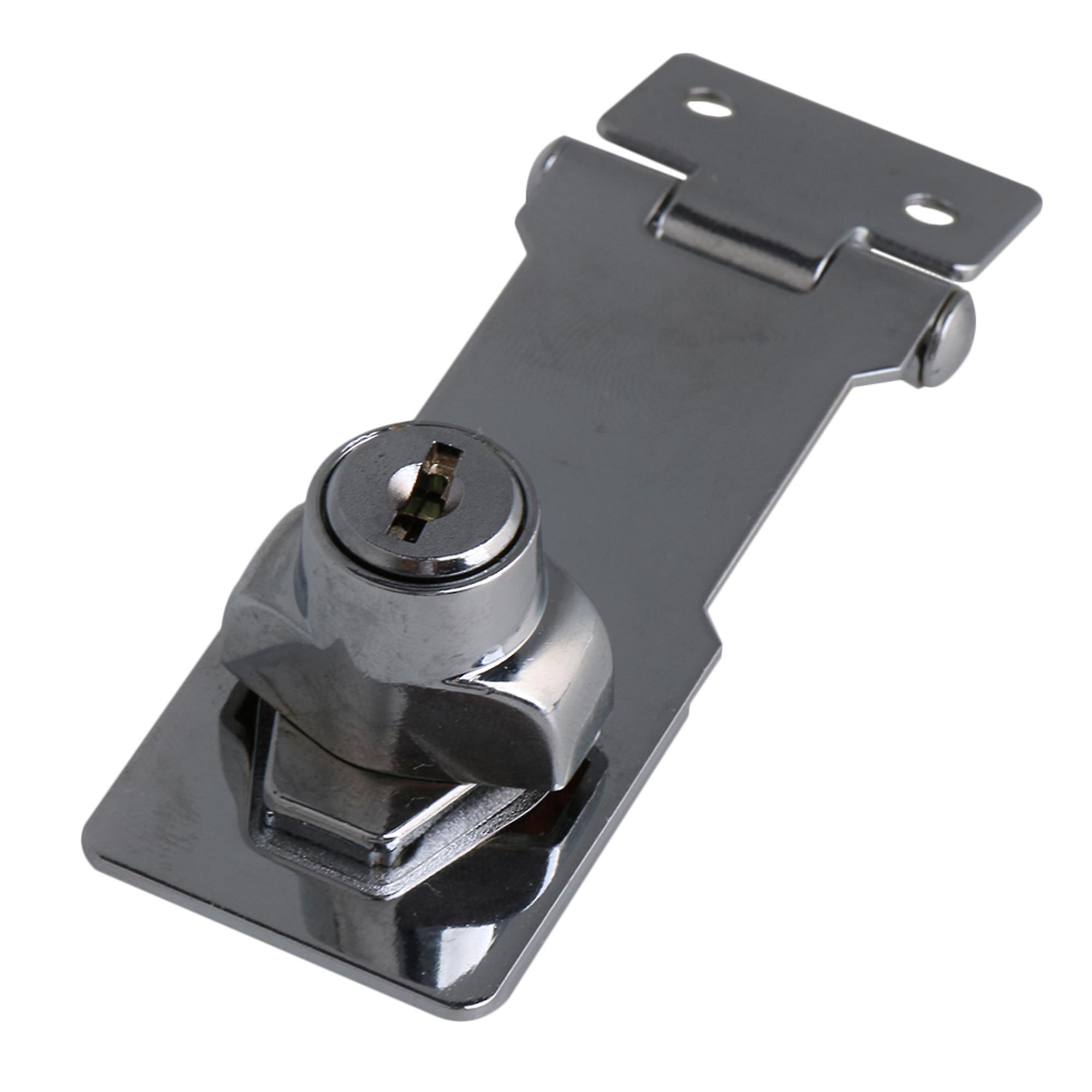 Silver Zinc Alloy Alike Keyed Hasp Lock 3Inch Long for Cabinets Set of 2