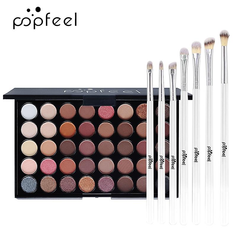 High Pigmented Makeup Palette Easy To Blend Color Fusion 40 Shades Metallic And Shimmers Eyeshadow Palette+7pcs Brush