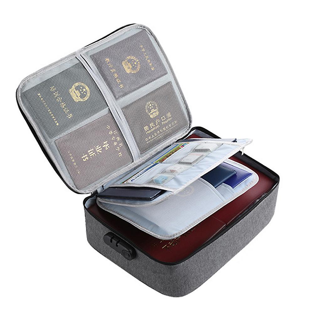 Large Capacity Files Storage Bag Double/Three Layer Passports Organizer Bag with Lock Waterproof for