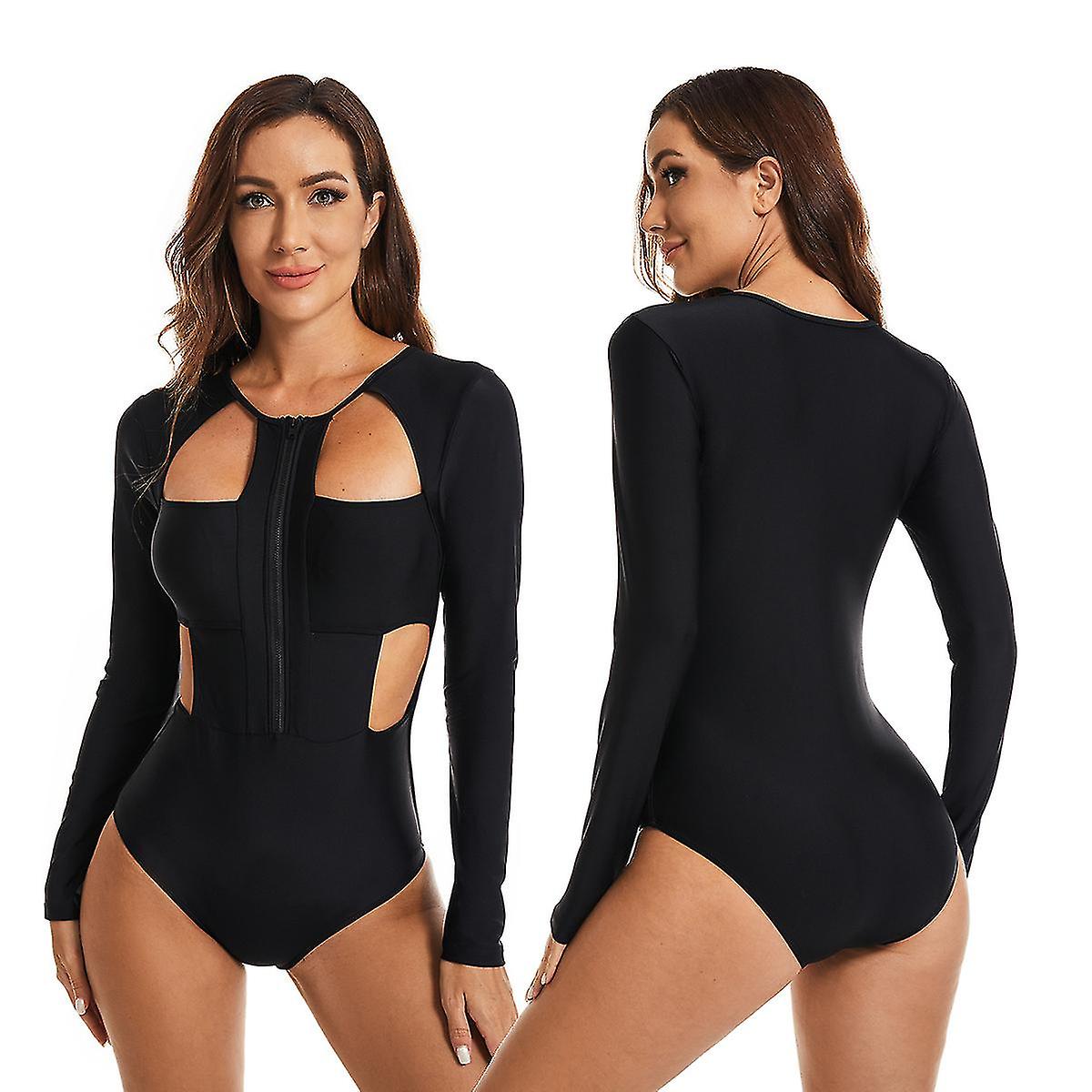 Maillot de bain femme Une pièce Maillot de bain à manches longues fermée pour