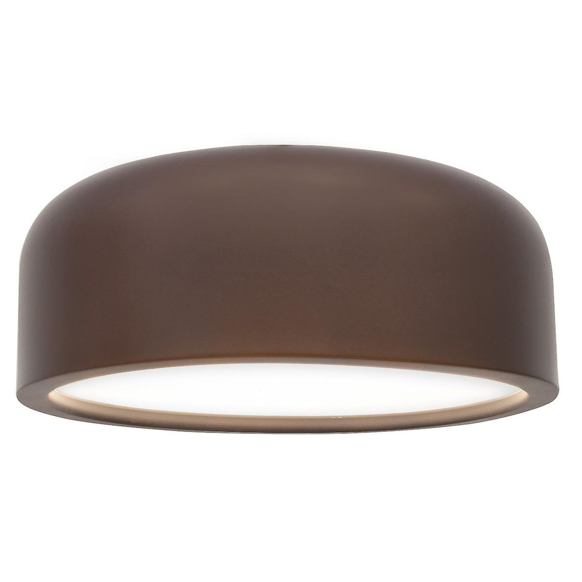 Merano Independence 2 Light Cylindrical Ceiling Light Coffee Brown Metal, LED E27