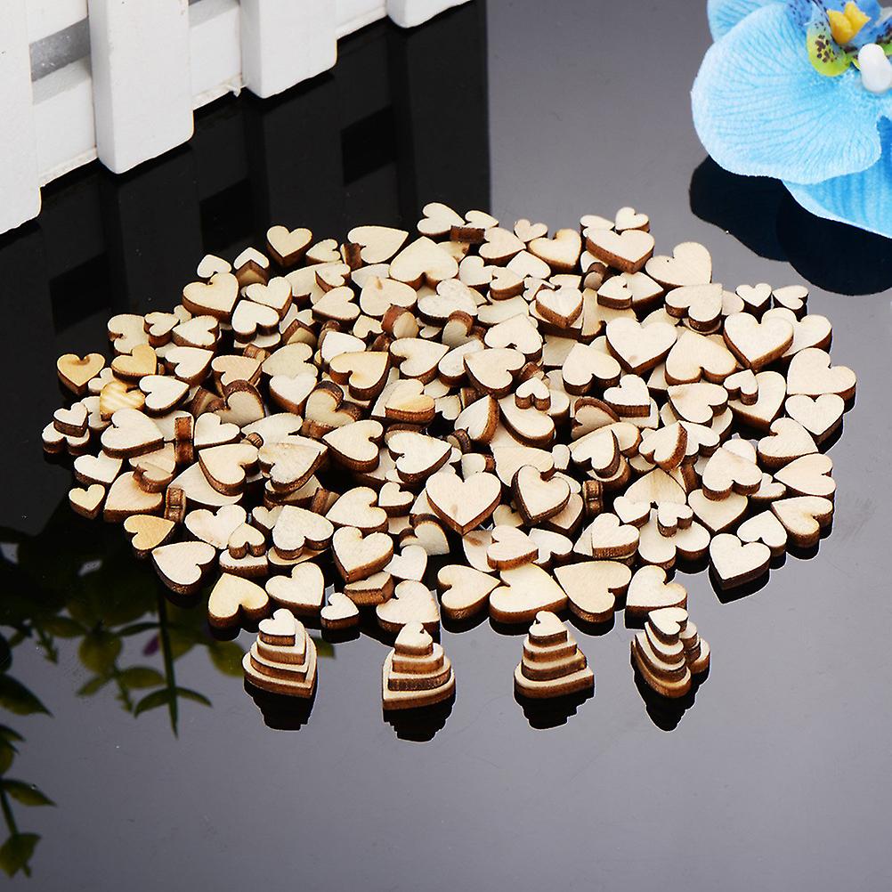200 Pieces Wooden Heart Heart Decoration Wooden Slices Slices,Natural Wood Embellishments,Wood Craft Shapes for Home Decor Embellishments