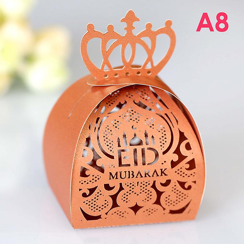 10pcs Eid Mubarak Candy Box Gift Packaging Boxes Bag Ramadan Kareem Supplies