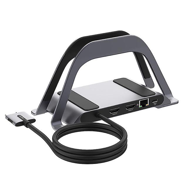 10 In1three Screen Docking Station Usb C Type-c Vertical Stand Hub Dual Monitor For Windows/mac With Dual 4k Hdmi/5gbps Pd3.0