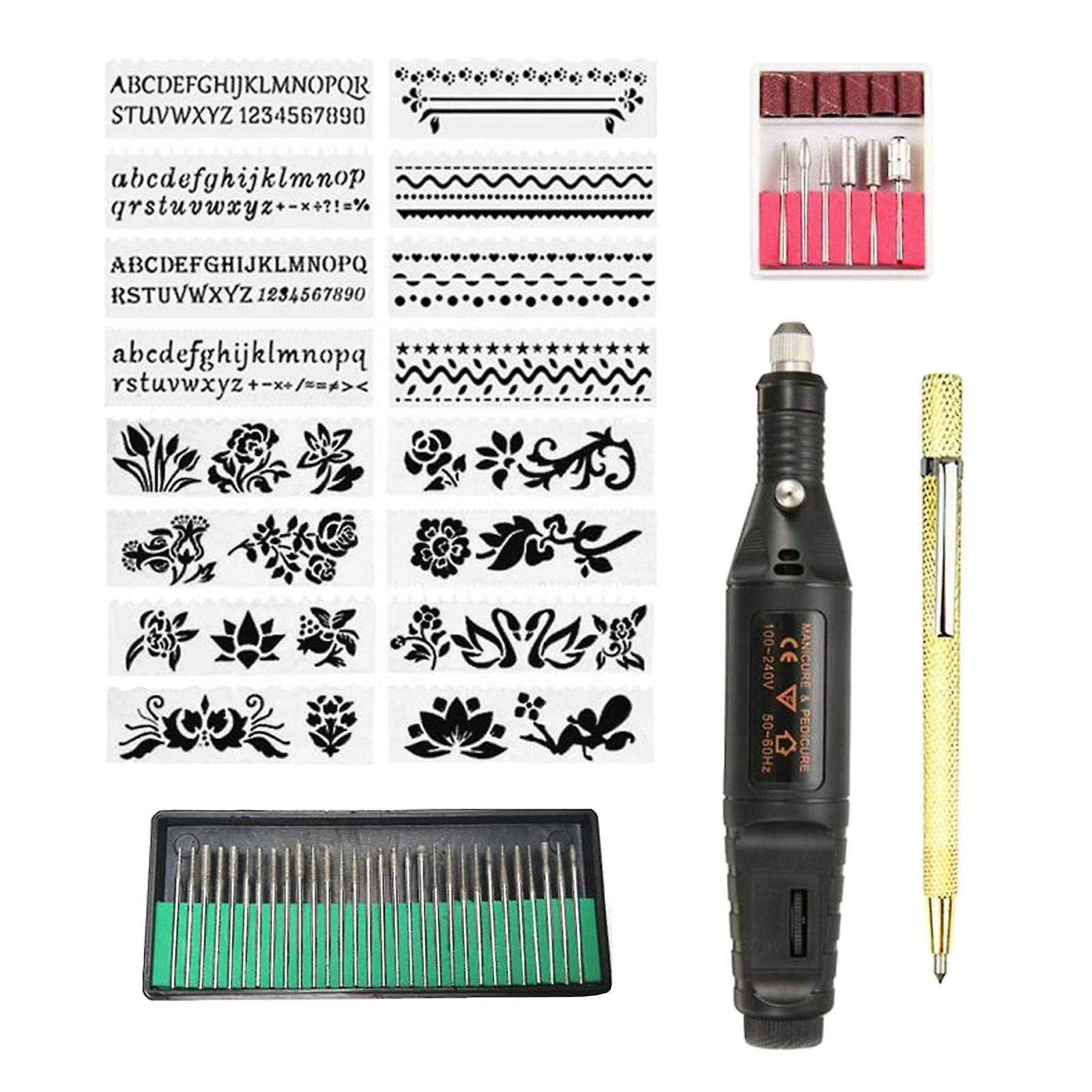 Mini Engraving Tool Corded Variable Speed Engraver Pen Polishing DIY Black