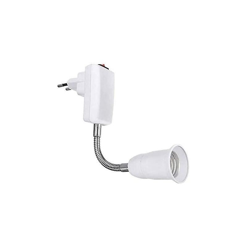 E27 Socket with Wireless Switch, White Base for E27 LED Bulb, Flexible with Arm, Quick Socket for Kitchen Lamp, Wall Lamp, Bedside Reading Lamp (Witho