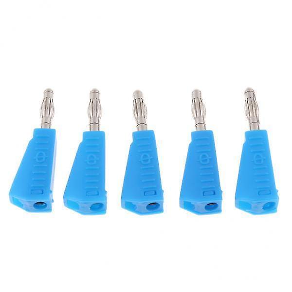 2x5Pieces 4mm Banana Plug for Test Probes Instrument Meter Connector blue