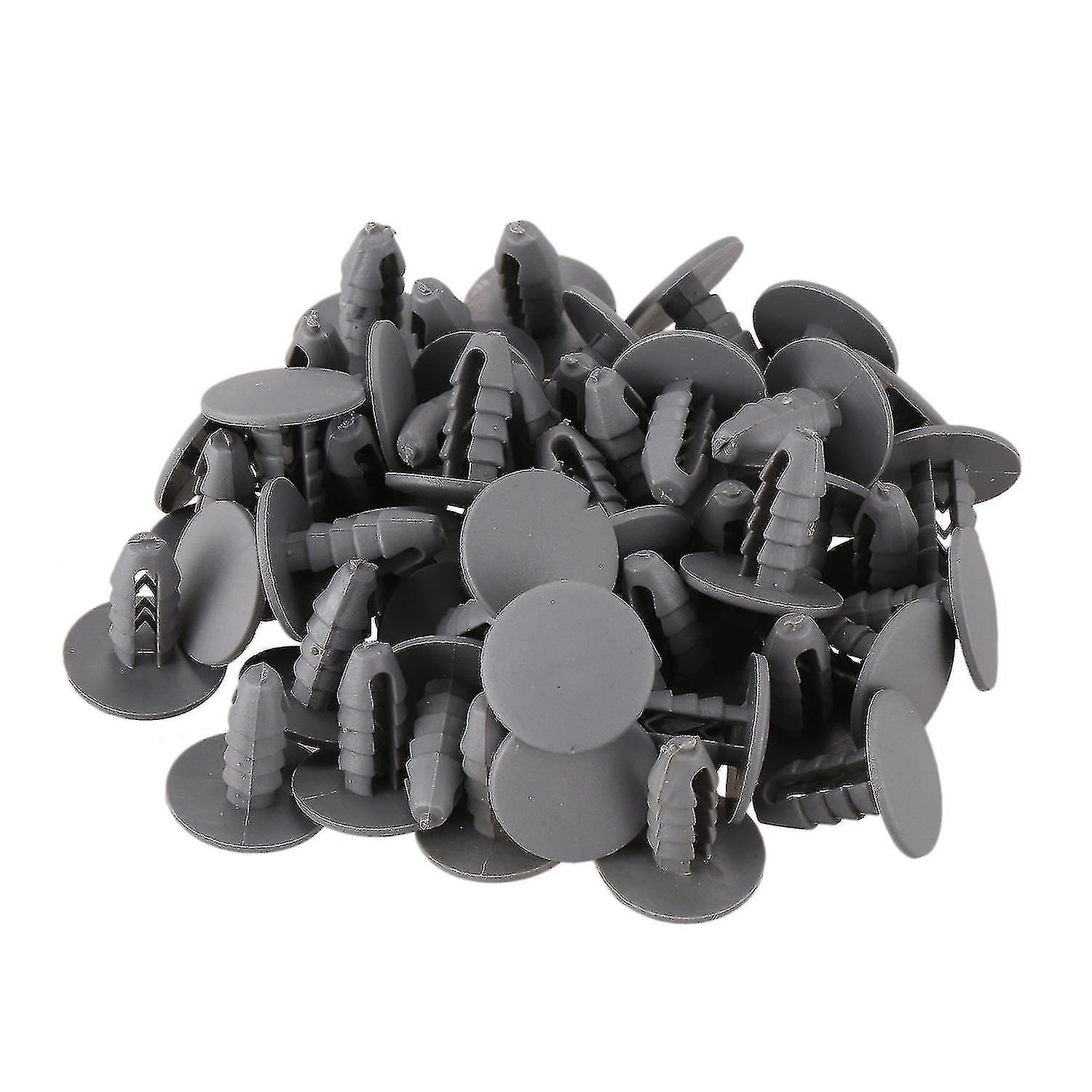 50pcs 8mm Hole Gray Plastic Rivet Door Push In Clip Compatible With Car