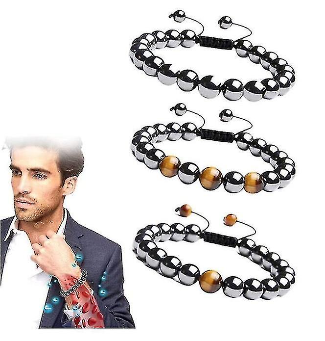 Beaded Bracelets Black 3pcs