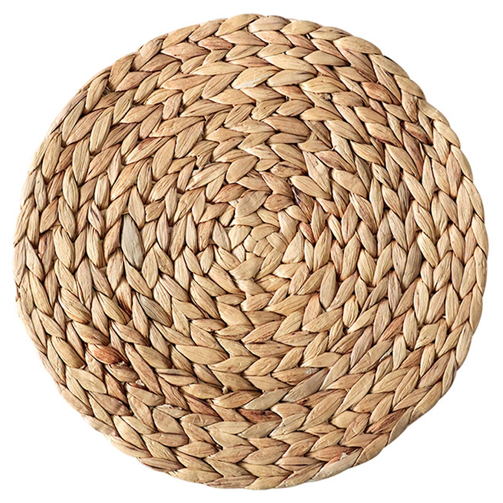 Rattan Round Woven Placemats Non-slip Weave Placemats Straw Braided Mats For Home Office Desk