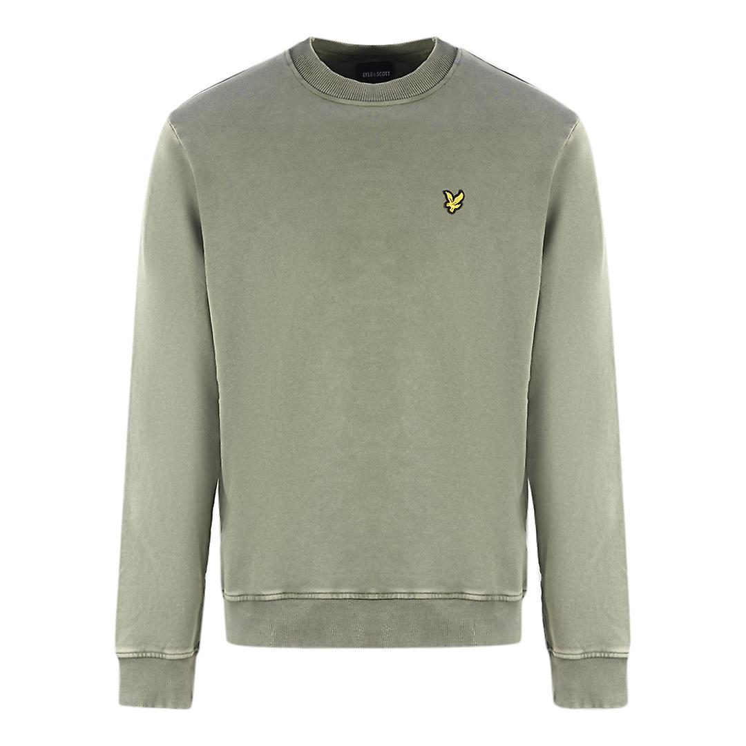 Lyle & Scott Washed Mock Neck Green Sweater