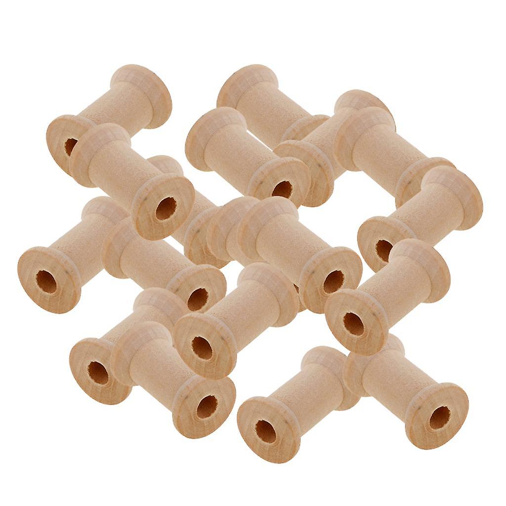20 Pieces Vintage Wooden Sewing Tools Empty Thread Spools Sewing Notions