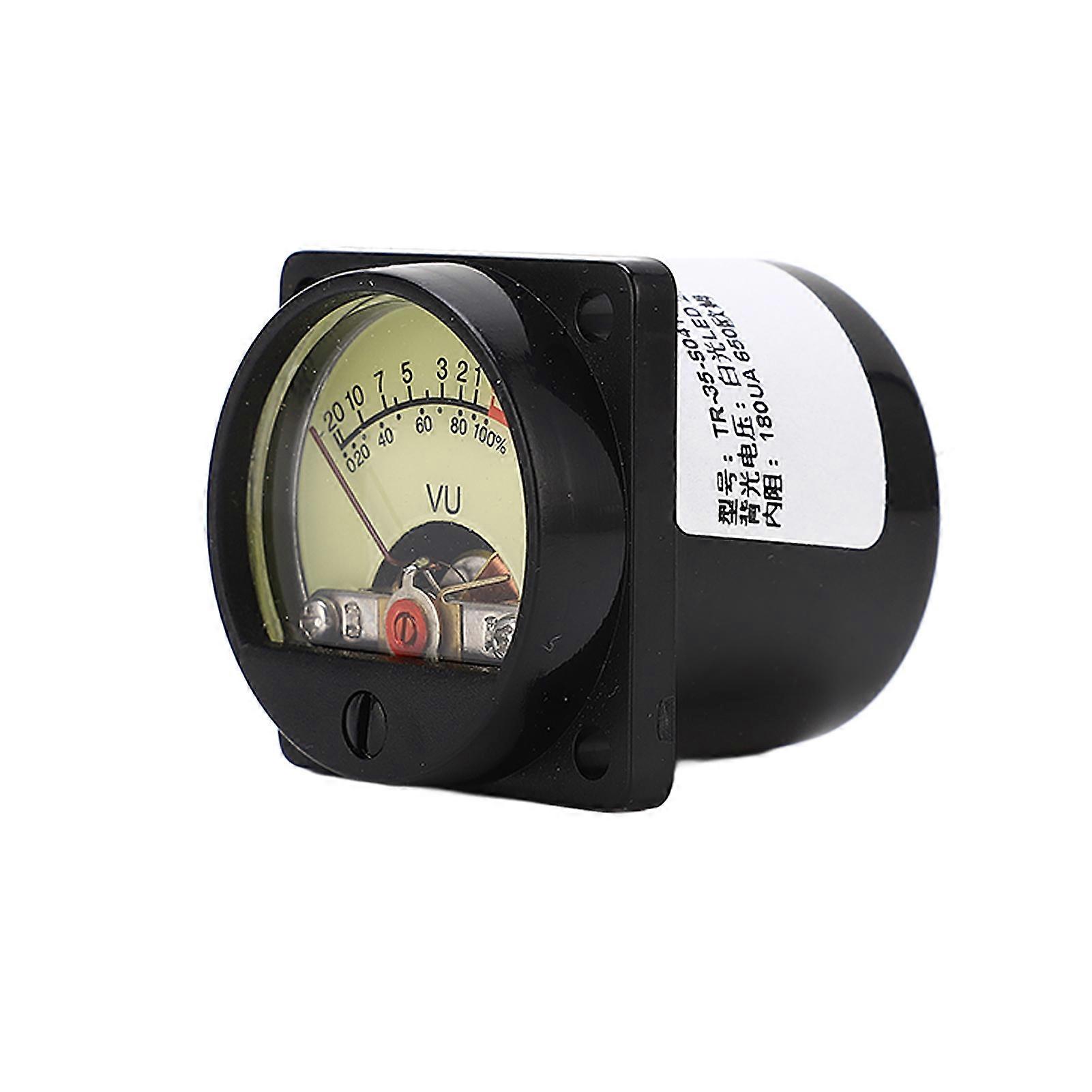 VU Meter High Accuracy Yellow Pointer Dial White LED Backlit Amplifier Panel VU Meter Header
