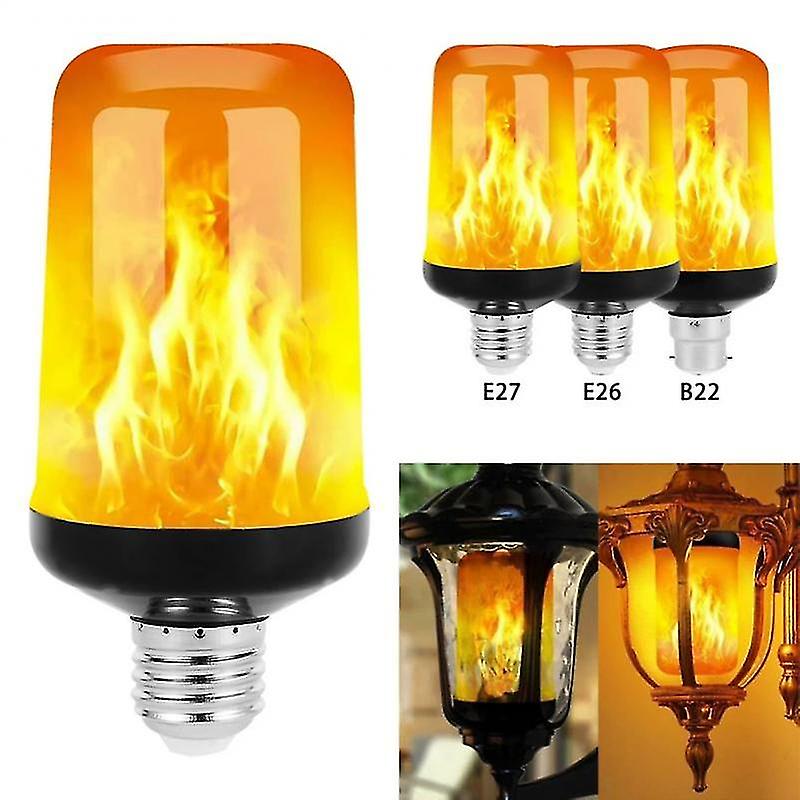 B22 E27 Led Flame Light Bulbs 4 Modes Party Led Flame Effect Light Simulation Fire Lights-hy