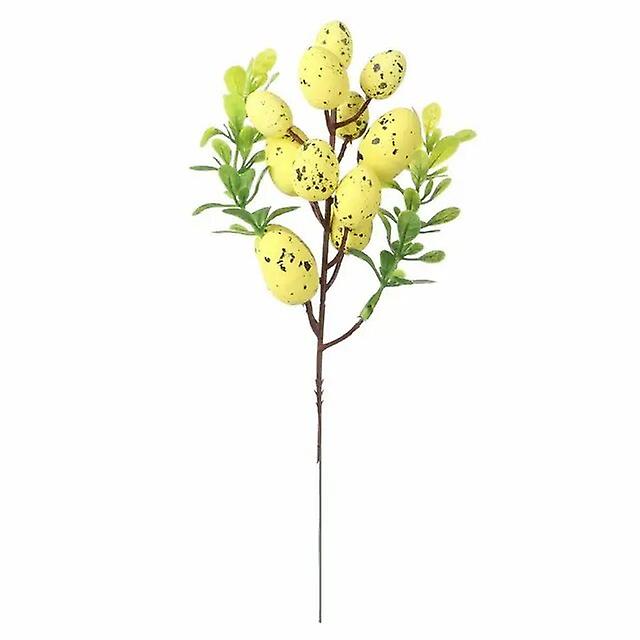 2024 New DIY Easter Egg Cuttings Artificial Flowers Branch Colorful Painting Foam Bird Eggs Flower Branch 2023 Home Decoration