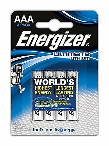 Energizer Ultimate Lithium  AAA Long Lasting  Batteries 4 Pack
