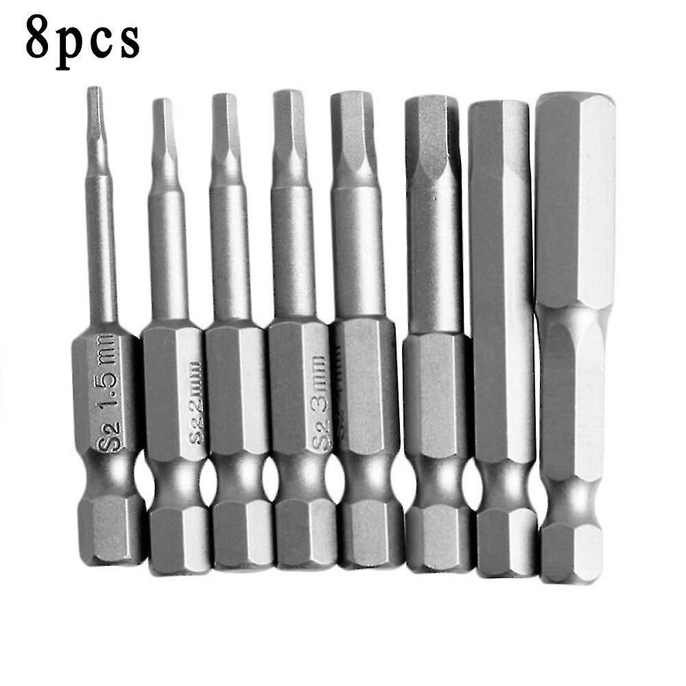 8pcs Key Screwdriver Bit Set 1/4" Hex Shank Quick Connect Magnetic Screw Driver Bits For Power Tool 