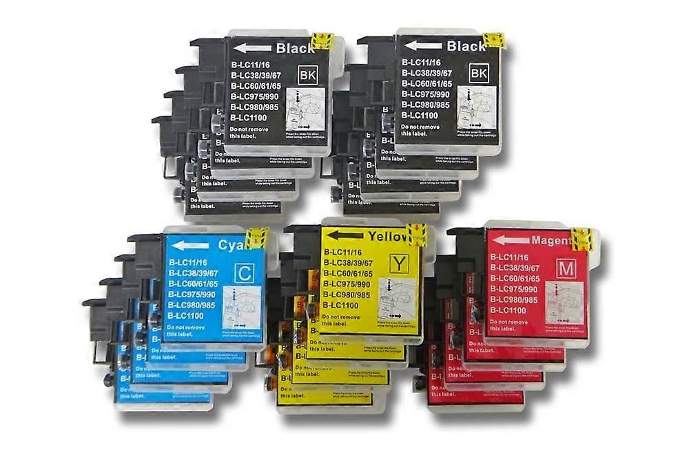 vhbw 20x Tintenpatronen kompatibel mit Brother DCP-375CW, DCP-365CN, DCP-195C, DCP-185C, DCP-167C, DCP-165C, DCP-163C, DCP-145C Drucker (Kompatibel)