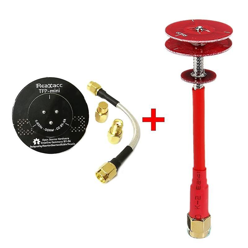 Realacc RHCP Pogoda Antenna + TFP-Mini Triple Feed Patch 45mm Black 5.8G FPV Antenna For FPV RC Dron