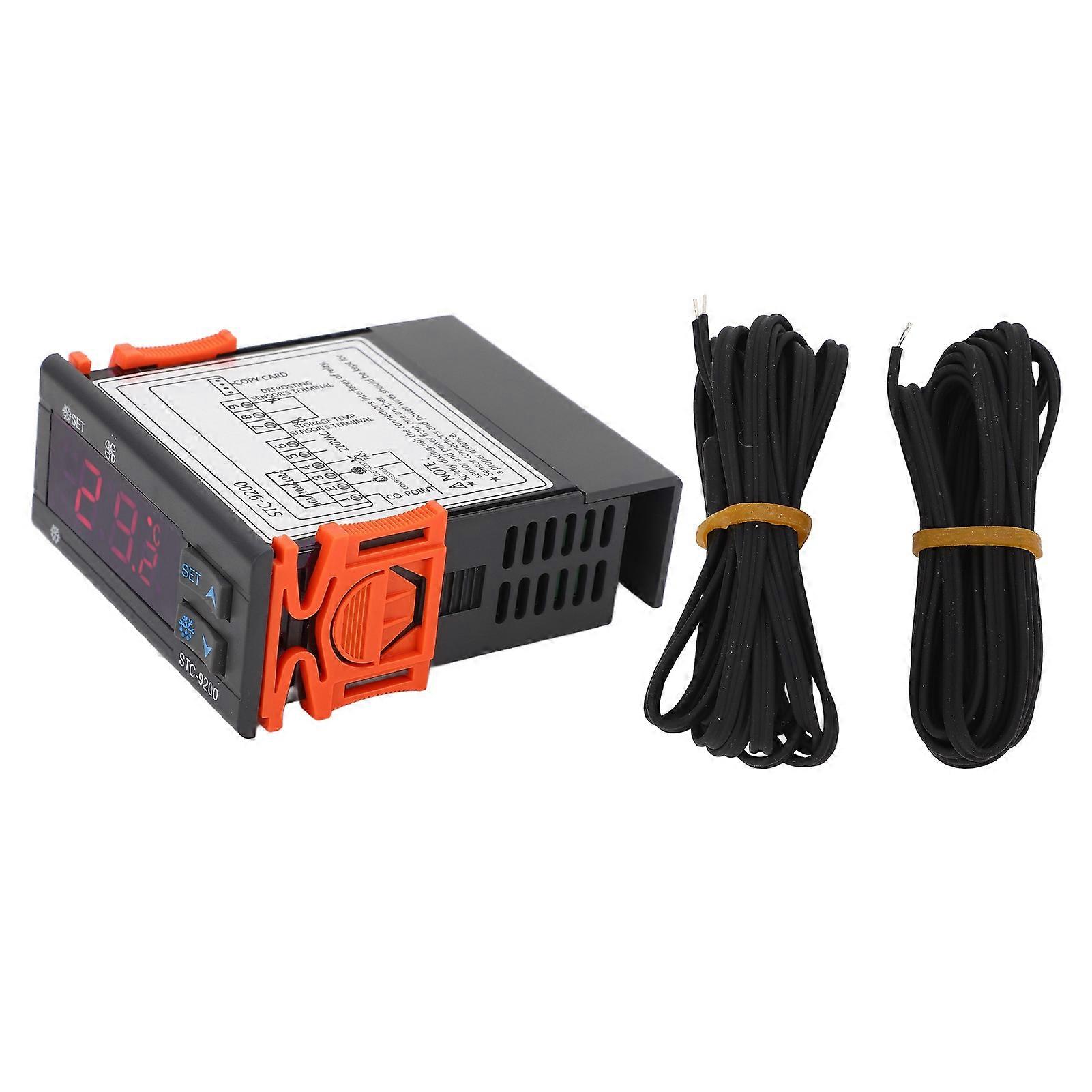 Digital Temperature Controller Dual Sensor Led Screen Thermostat For Cold Cabinet Freezer 220vac